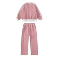 thumbnail image 3 of Tfken Outfits Sets For Children Girls Size 4-5 Years Long Sleeve Striped Print Coat Pant Comfortable Classic-Fit Red Clothing Sets, 3 of 6