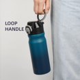 thumbnail image 5 of Konokyo Botella De Agua Aislada Con Pajita Y Asa De Transporte Frasco De Agua De Metal Al Vacío De Doble Pared De Acero Inoxidable De 18 Oz Con Tapa A Prueba De Fugas Indiego Black, 5 of 5