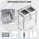 thumbnail image 2 of Qinaqin Freestanding cm de Profundidadouble-Bowl Laundry Sink 36-Inch Commercial-Grade Stainless Steel & Polypropylene Metálico Construction Ajustable Legs Rapid Profundidadrainage, 2 of 5