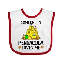 Inktastic Someone in Pensacola Loves Me Beach Vacation Boys or Girls Baby Bib