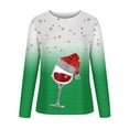thumbnail image 4 of Hauts à Manches Longues pour Femmes T-Shirt de Noël Imprimé 3D Cerf Décontracté à Col Rond, 4 of 5