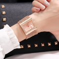 thumbnail image 3 of Reloj de pulsera cuadrado con diamantes de moda para mujer Reloj sencillo, 3 of 6