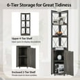 thumbnail image 6 of Costway 6-Tier Corner Bookshelf with 5-Level Adjustable Shelf & Anti-Tipping Kits Gray, 6 of 10