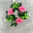 thumbnail image 4 of Artificial Rose Candle Ring Wreath Christmas Floral Wreaths Candlestick Romantic Table Centerpiece Decoration Suitable For Wedding Ceremony Valentines Day and Party Ambiance, 4 of 7