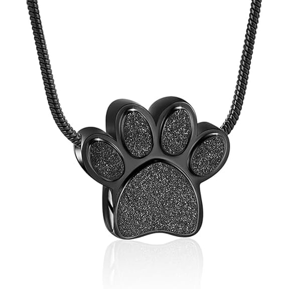 Paw Print Urn Necklace for Ashes for Dog / Cat Lover Paw Cremation Jewelry Ashes Necklace Keepsake Memorial Jewelry for Pet Paw Print Animal Keepsake Pendant
