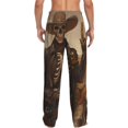 thumbnail image 3 of Uemuo Western Skull Cowboy Pattern Men's Wide Leg Palazzo Lounge Pants with Pockets Light Weight Loose Comfy Casual Pajama Pants-Large, 3 of 9