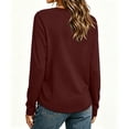 thumbnail image 7 of Horkkom Henley Shirts for Women Solid Color Button Long Sleeve Shirts Baggy Casual Fall Tops L, 7 of 7
