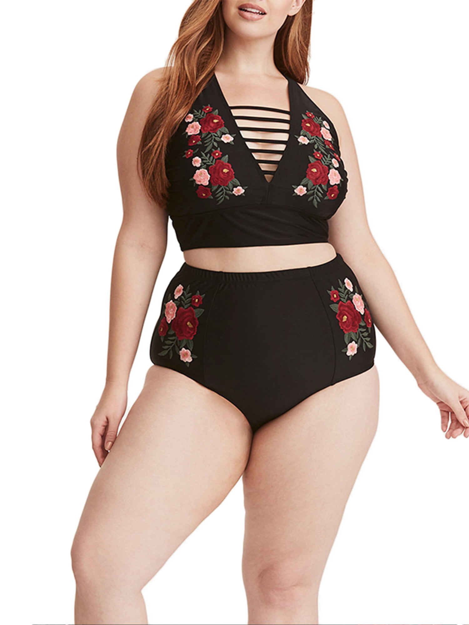 Septangle Womens Plus Size Swimdress Vintage Floral Print One Piece Swimsuit