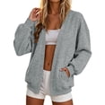 thumbnail image 2 of MLCDZ Women's Oversized Cardigan Loose Lightweight Long Sleeves V Neck Open Front Sweatshirt Casual Lightweight Workout Athletic Tops with Pockets, 2 of 9