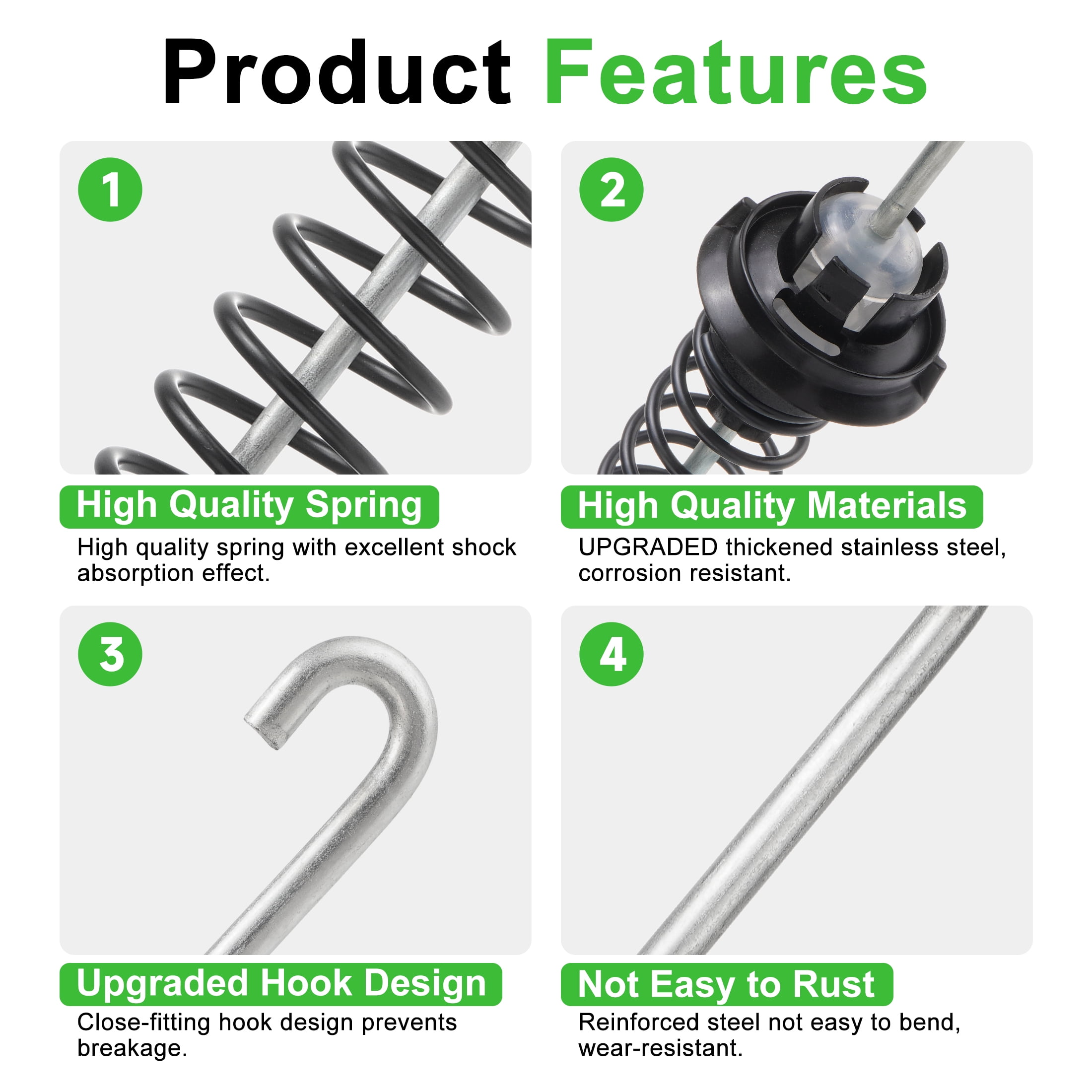 4 Pcs W11130362 Washer Suspension Rod Kit for Maytag, Kenmore, Amana Washing Machine