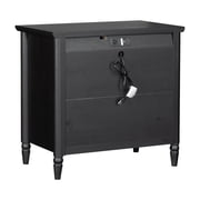 (2 pack) My Texas House Monroe 3-Drawer Nightstand with USB, Raven Black Oak