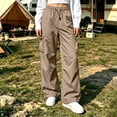thumbnail image 2 of Yxbdin Cargo Pants for Women Plus Size Straight Leg Pants with Pockets Classic Elastic Drawstring Waist Trousers Comfortable Hiking Trousers, 2 of 8