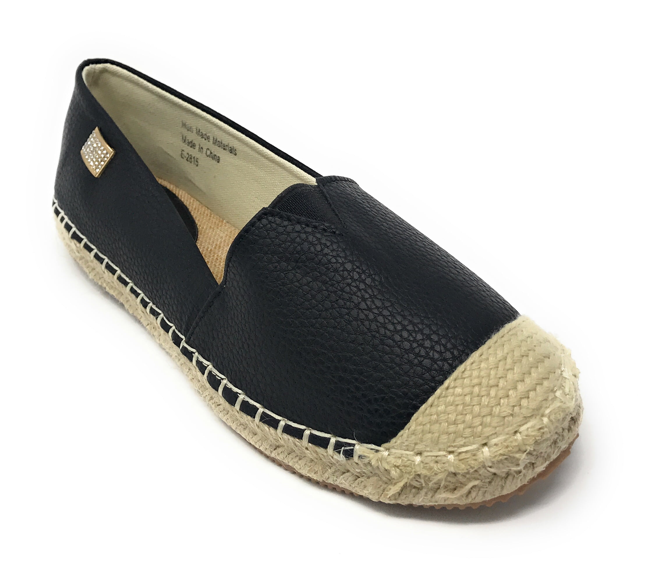 Women's Forever Young Faux Leather With Woven Weaved Tip Espadrille ...