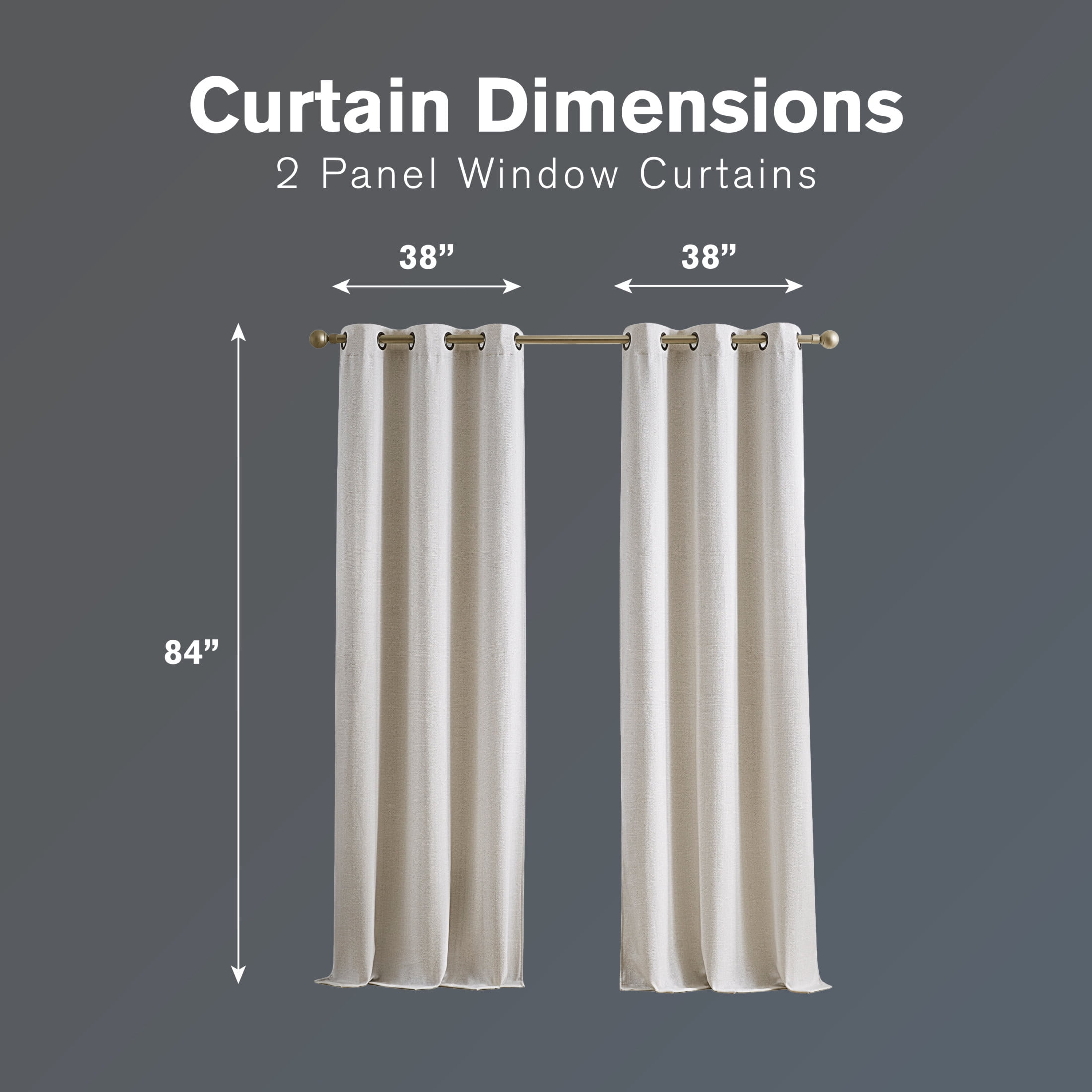 Brookstone Beige Alfred Blackout Grommet 38" W x 84" L Window Curtain Panel Pairs