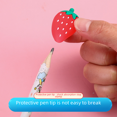 thumbnail image 4 of Juego de mini bolígrafos con dibujos creativos, bonitos y con forma de fruta y animal, accesorios para bolígrafos de gel, extensor de tapa de silicona suave, 4 of 4