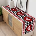 thumbnail image 4 of Valentine's Day Table Runner 70 Inches Long Farmhouse Dress Scarves, Romantic Roses Love Heart Plaid Farmhouse Dining Tablerunner for Coffee Table/Kitchen Island/Party Décor, 13" x 70", 4 of 8