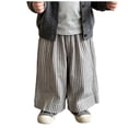 thumbnail image 3 of JFOPQVSM Cotton and Linen Long Pants Toddlers and Baby Girls' Wide Leg Pull-on Pant (6M-6Y), 3 of 9