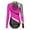 Hot Pink, variant on Raenseen Womens Long Sleeve Gymnastic Leotard Metallic Patchwork Bodysuit Top Figure Skating Dance Purple S