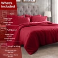thumbnail image 3 of BNM 300 Thread Count Egyptian Cotton Duvet Cover Set, Full/Queen, Red, 3 of 11
