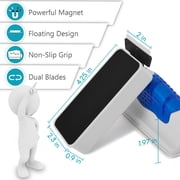 NEPTONION Magnetic Aquarium Fish Tank Glass Algae Scrapers Glass Cleaner Scrubber Clean [Blades Attachment, Floating, Scratch-Free, Non-Slip, Magnetizing]L