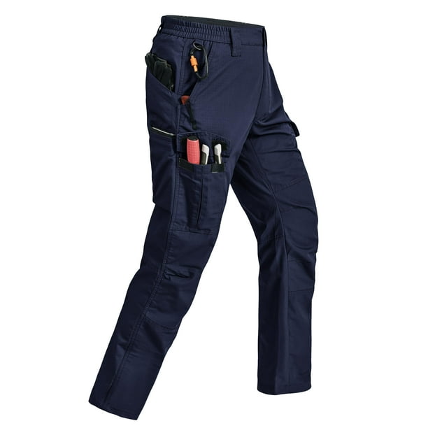 Pantalones cargo tácticos Rapoo para hombre, color azul marino, 42 W x 30 L, resistentes al agua