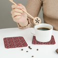 thumbnail image 6 of Disketp Red Floral Funny Coasters,4 Pcs Leather Coasters With Holder, Perfect Housewarming Hostess Gifts,Protect Furniture From Water Marks Scratch, 6 of 9