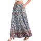 thumbnail image 4 of Faldas Boho para Mujeres INSPIRE CHIC con Estampado Floral, Faldas Maxi Casual de Cintura Elástica, Primavera Verano, XL Azul, 4 of 6