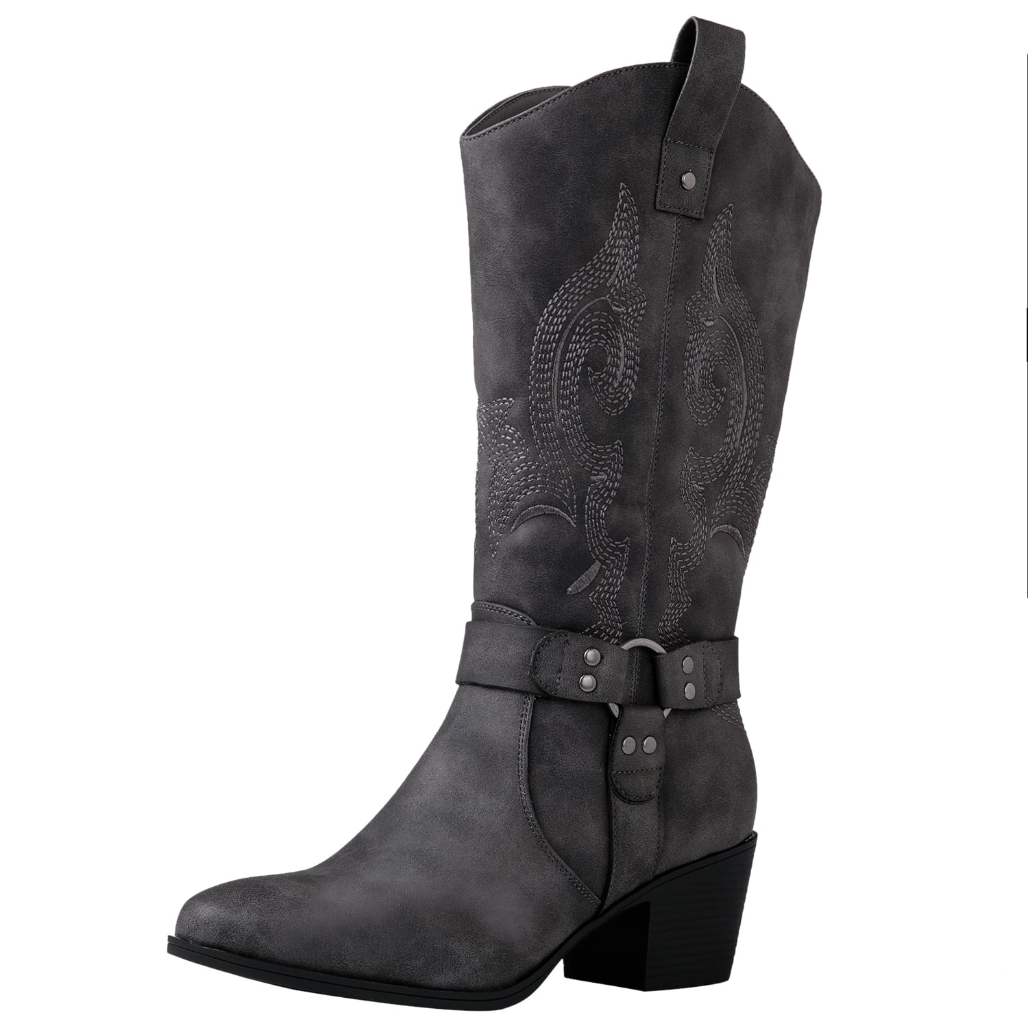 GLOBALWIN Women's Knee High Cowboy Boots - Vegan Leather With 2-Inch Heel - View #6