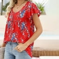 thumbnail image 3 of Womens Plus Size Tops Plus Size Wome Fold Sleeve Printed Round-Neck Plus Size Womens Tops Womens Tops Plus Size Women Plus Size Tops Sexy Tops for Women Plus Size, 3 of 8