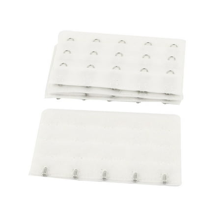 Spandex Stretch Bib - Unique Bargains Women's 5 Hooks Underwear Bra Back Band Stretch Extension Extenders 4pcs White One Size