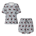 thumbnail image 4 of Lsque Polka Dot Christmas Dog Women's Short-Sleeved Pajama Set - 2 Piece Soft and Lightweight Sleepwear Set-Medium, 4 of 9