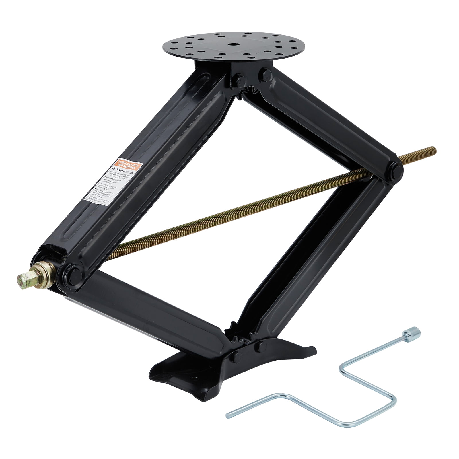 Camper Trailer RV Stabilizer Jacks, 7500Lb Heavy Duty 30" RV Stabilizer Leveling Scissor Jack with Crank Handle & Drill Sockets for  Camper, Black