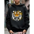 thumbnail image 3 of Boy's Casual Hoodie, Cool Tiger Print Long Sleeve Comfy Trendy Pullover Sweatshirt For Spring Fall Outdoor 5-14, 3 of 9