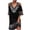 Multicolor, variant on Women Cold Shoulder Dress Mesh Patchwork Short Sleeve Casual Vacation Dresses 2024 Baggy V Neck Floral Print Mini Sundress