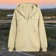 thumbnail image 5 of Women's Full Zip Hooded Sweatshirt Casual Long Sleeve Hoodie with Pockets Fall Winter Sportswear, 5 of 6