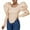 M534 Khaki, variant on Tfken Women Tshirts For Summer Crew Neck Long Puff Sleeve Solid Color Slim Tops Trendy Female Comfortable Shirts Black