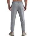 thumbnail image 4 of Domuza Men's Joggers with Zipper Pockets Athletic Workout Gym Pants Stretch Running Track Jogging Sweatpants Light Gray L, 4 of 5