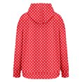 thumbnail image 6 of Women's Polka Dot Print Hooded Sweatshirt with Pocket, Oversized Long Sleeve Pullover, Soft Comfortable Casual Streetwear for Spring Autumn Daily Wear, Beach Outings and Loungewear Red S, 6 of 8