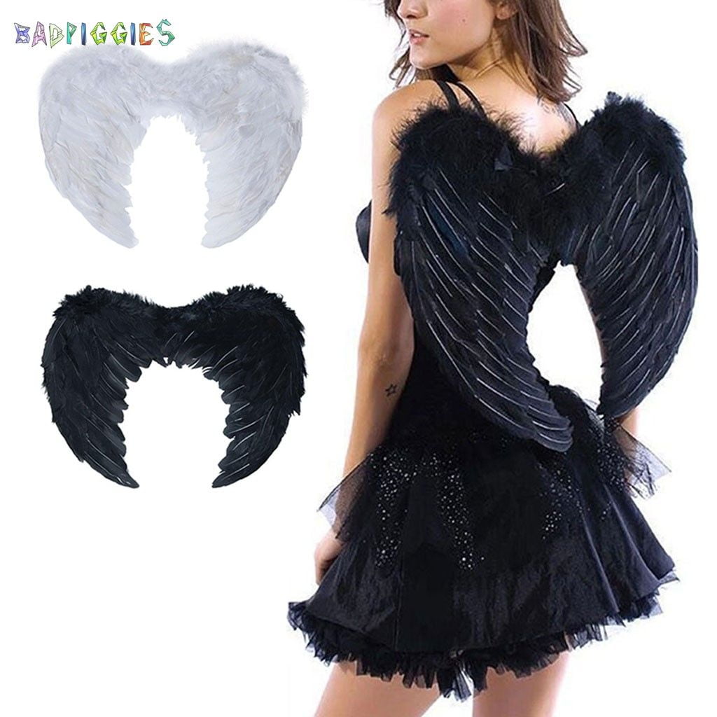 Feather Angel Wings Adult Teenage Fairy Fancy Dress Halloween Xmas Costume Cloth 