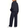 thumbnail image 6 of VBTAPA Fall Tracksuits for Women Lapel Collar Zip Up Jacket and Wide Leg Pants Sweatsuits 2 Piece Set Fashion Casual Sports Outfits M, 6 of 7