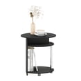 thumbnail image 4 of Furinno Jaya Round Side Table with Bottom Shelf, Black End Table, Night Stand, Bedside Table for Living Room, Bedroom, Home Office,Dark Americano, 4 of 5