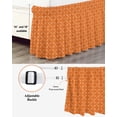 thumbnail image 3 of Orange Morocco Wrap Around Bed Skirts for King Bed 16" Drop,Bed Skirt with Adjustable Elastic Belt Dust Ruffle Bed Valance for Bedroom Hotel Geometric Leaf Diamond Lattice Abstract Bed Frame Cover, 3 of 7