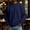 Blue#1, variant on Mens Sweatshirt Long Sleeve Crew Neck Fleece Lined Sweatshirt Solid Tone Loose Fit Warm Outdoor Top L