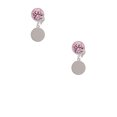 thumbnail image 2 of Delight Jewelry Stainless Steel 10mm Blank Disc - Pink Crystal Clip on Earrings, 2 of 5