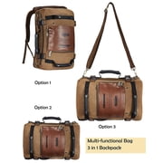 KAUKKO Outdoor Travel Men Backpack, Hiking Camping Canvas Rucksack