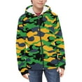 thumbnail image 3 of chaqlin Yellow and Green Camo Hoodies for Boys 14-16 Zip up Hooded Sweartshirt Kids School Jacket Lightweight Loose Hoodie Sports Coat with Pocket, 3 of 7