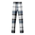 thumbnail image 4 of Uinagy Men's Colorblock Top and Plaid Print Trousers Two-Piece Home Wear Suit, 4 of 5