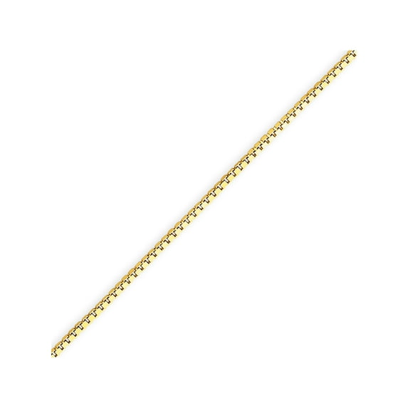 14K Yellow Gold 1.1mm Box Chain Anklet (9 X 1.1) Made In Peru box110-9
