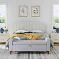 thumbnail image 5 of King Size Headboard Only, Velvet Upholstered Headboard King/California King Size Wall Mount and Bed Frame Mount, Featuring High-Density Sponge Padding Easy Assembly Comfort Style-Cream, 5 of 17