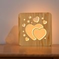 thumbnail image 1 of Heart Shaped Wood Bedside Lamp 3D LED Optical Night Light,Person, 1 of 5